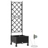 vidaXL Vaso da Giardino con Irrigazione e Ruote Nero 40 x 40 x 132 cm