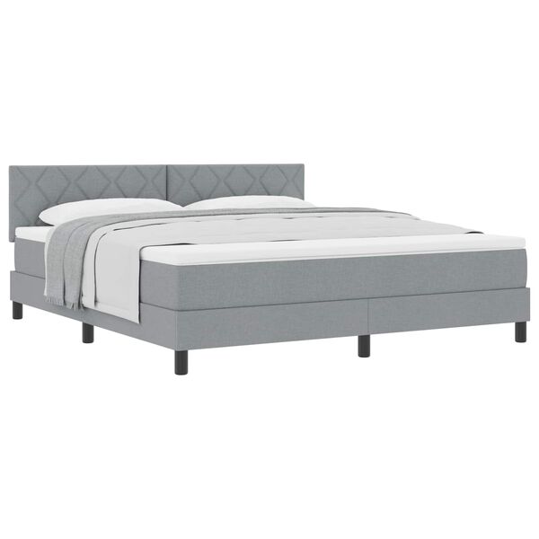 vidaXL Letto a molle con materasso Grigio chiaro 180 x 200 cm Tessuto