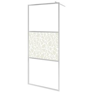 vidaXL Parete per Doccia Walk-in in Vetro ESG Design Pietra 90x195 cm
