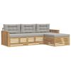 vidaXL Set di divani da esterno 4 pz Bianco e Grigio Chiaro