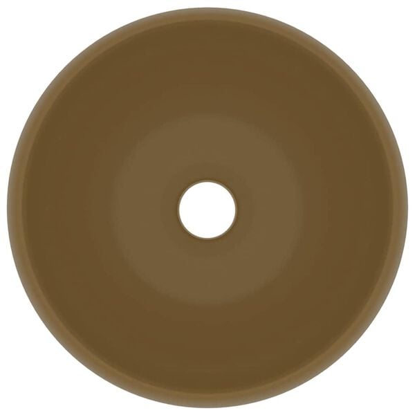 vidaXL Lavandino Lusso Rotondo Crema Opaco 40x15 cm in Ceramica