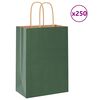 vidaXL Sacchetti di Carta 250 pz con Manici Verdi 15x8x21 cm