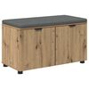 vidaXL Panca per scarpe con cuscino Rovere Artigianale 80 x 38 x 46 cm