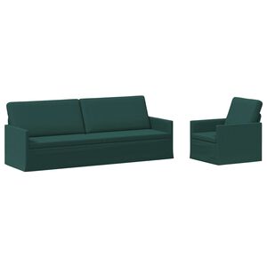 vidaXL Set di divani 2 pcs Verde Scuro Tessuto
