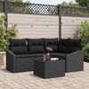 vidaXL Set di divani con cuscino 5 pcs Nero polyrattan