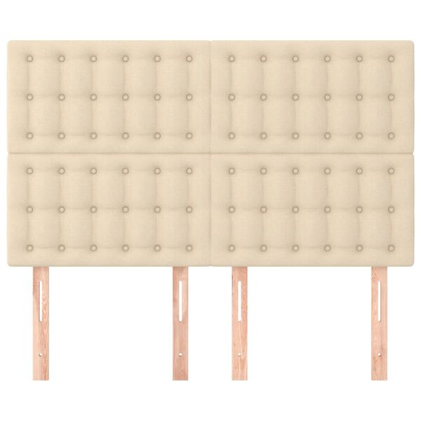 vidaXL Testiera Crema 144x5x118/128 cm Tessuto