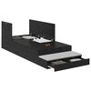 vidaXL Struttura letto con contenitore con cassetto Rovere Nero 90 cm
