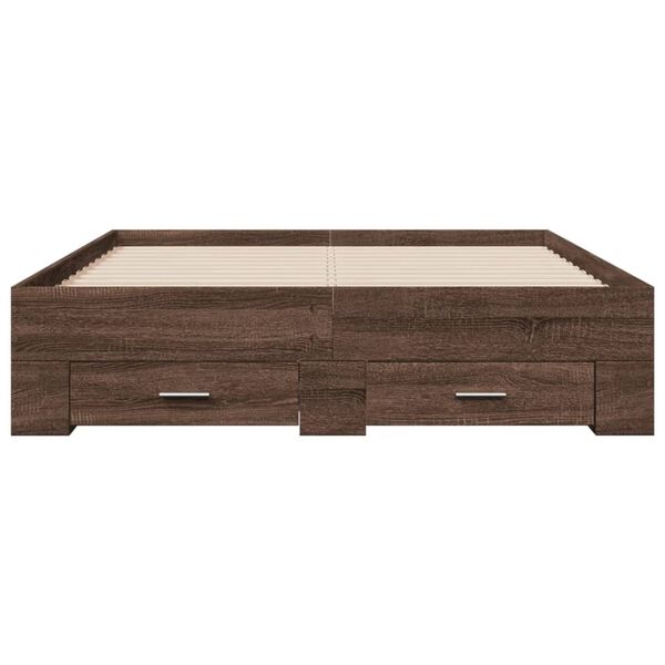 vidaXL Giroletto Cassetti Rovere Marrone 135x190 cm Legno Multistrato