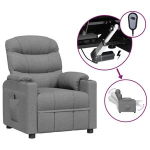vidaXL Poltrona Elettrica Reclinabile Grigio Chiaro in Tessuto