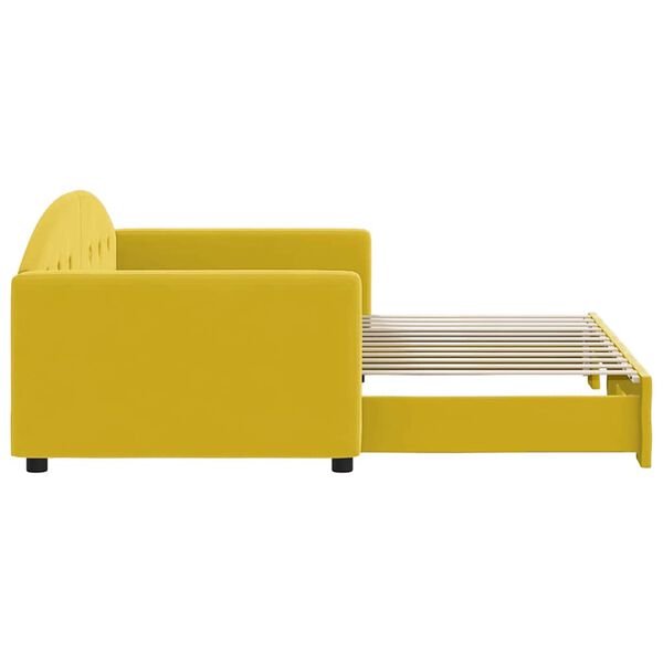 vidaXL Divano Letto con Letto Estraibile Giallo 90x200 cm in Velluto