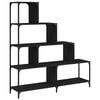vidaXL Libreria a 4 Gradini Nera 139x33,5x149 cm in Legno Multistrato