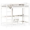 vidaXL Letto Soppalco con Scrivania Bianco 90x190 cm Massello Pino