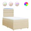 vidaXL Giroletto a Molle con Materasso Crema 120x190 cm in Tessuto