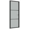 vidaXL Porta Interna 83x201,5 cm Nero Opaco Vetro e Alluminio