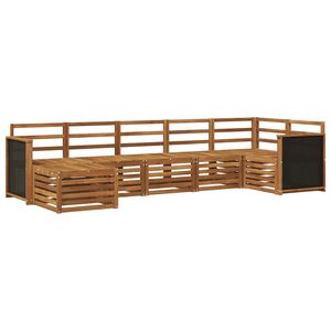 vidaXL Set divano sezionale 6 pcs Naturale Legno di Acacia Massello
