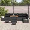 vidaXL Set Divano da Giardino con cuscino 9 pcs Nero Poly Rattan