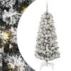 vidaXL Albero di Natale Artificiale con Rami Pieghevoli Verde e Bianco