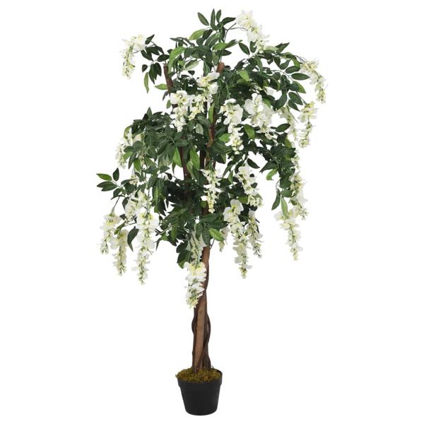 vidaXL Glicine Artificiale 560 Foglie 80 cm Verde e Bianco
