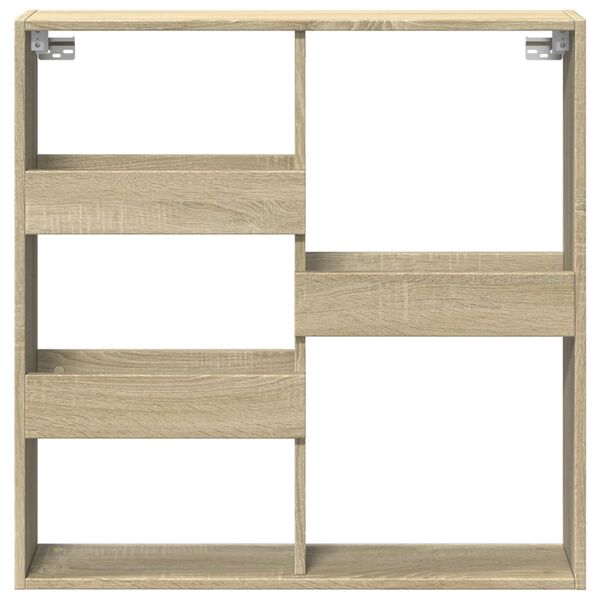 vidaXL Armadietto a Muro Rovere Sonoma 80x15x80 cm Legno Multistrato