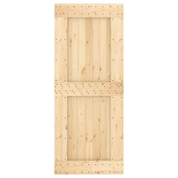 vidaXL Porta Scorrevole con Set Hardware 85x210 cm Legno Massello Pino