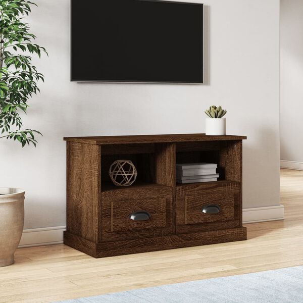 vidaXL Mobile Porta TV Rovere Marrone 80x35x50 cm in Legno Multistrato