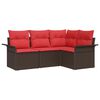 vidaXL Set Divano da Giardino con cuscino Marrone polyrattan