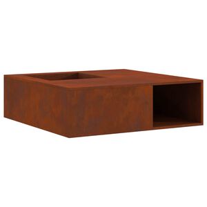 vidaXL Focolare Ruggine 100 x 100 x 30 cm Acciaio Corten