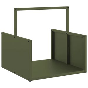 vidaXL Rastrelliera per Legna da Ardere Verde Oliva 40x40x40 cm
