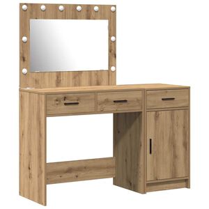 vidaXL Tavolo da Trucco con cassetto 2 pcs Marrone Legno multistrato