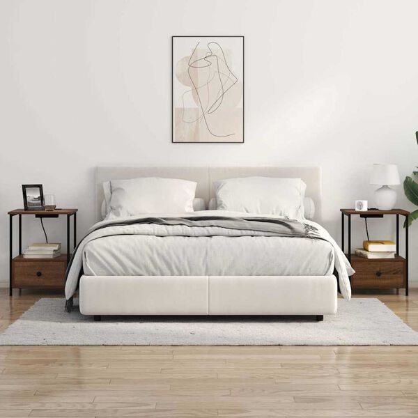vidaXL Armadio da Notte 2 pcs Rovere Marrone 42 x 41 x 56 cm