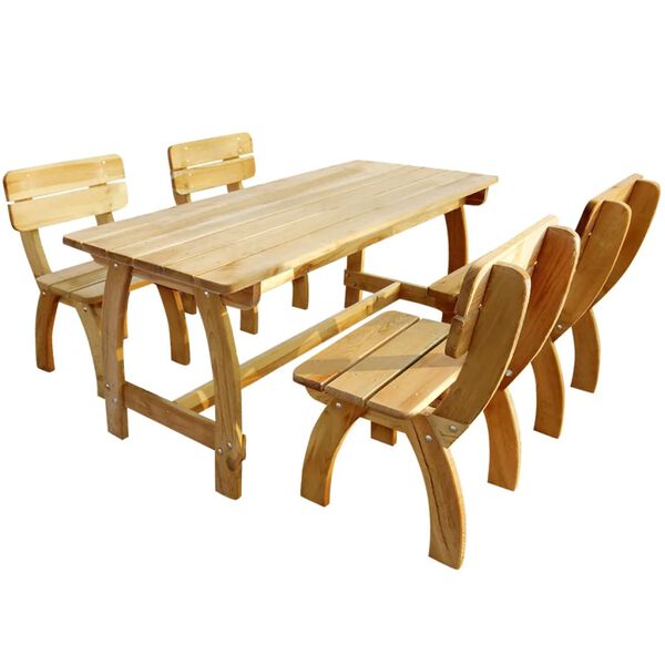 vidaXL Set da Pranzo da Giardino 5 pz in Legno di Pino Impregnato