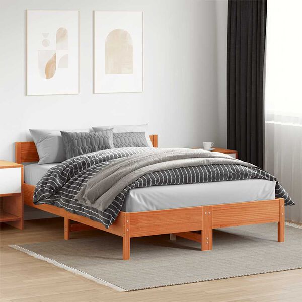 vidaXL Letto senza Materasso Marrone Cera 160x200 cm in Legno di Pino