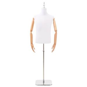 vidaXL Manichino Regolabile 170-218 cm con Base Maschio PP Bianco