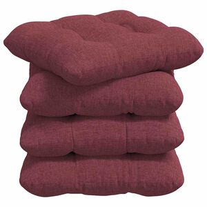vidaXL Cuscini per Seduta 4 pz Tessuto Rosso Vino 40 x 40 x 12 cm