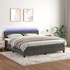 vidaXL Letto a Molle con Materasso e LED Grigio Scuro 160x200 cm