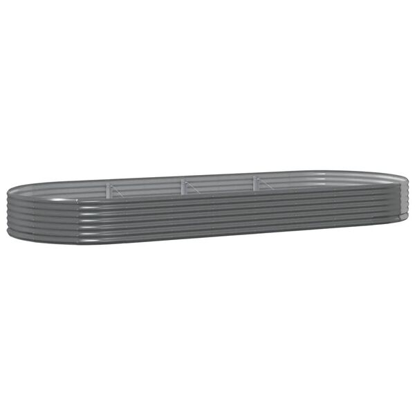 vidaXL Letto Giardino Acciaio Zincato 373x140x36cm Grigio
