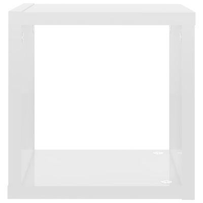 vidaXL Mensole Parete a Cubo 4 pz Bianco Lucido 22x15x22 cm