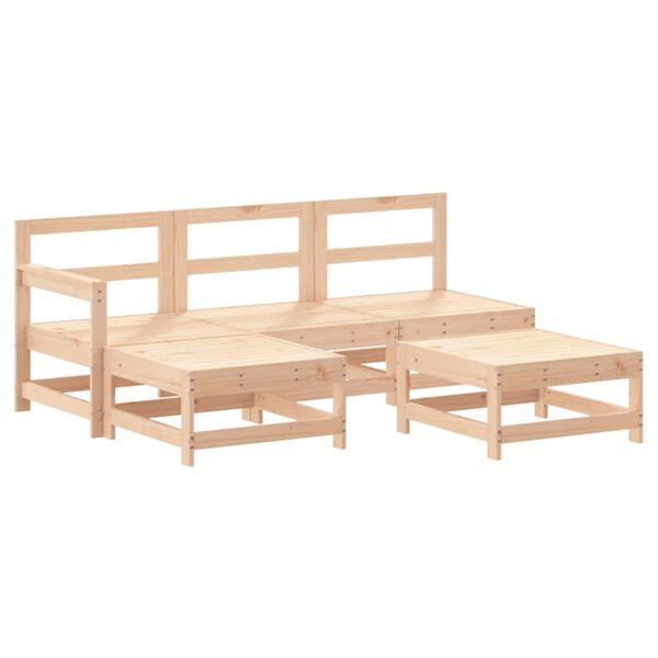 vidaXL Set Salotto da Giardino 5 pz in Legno Massello di Pino