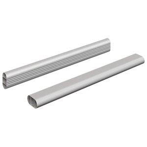 vidaXL Asta per armadio 2 pz Argento 264 x 15 x 29 mm