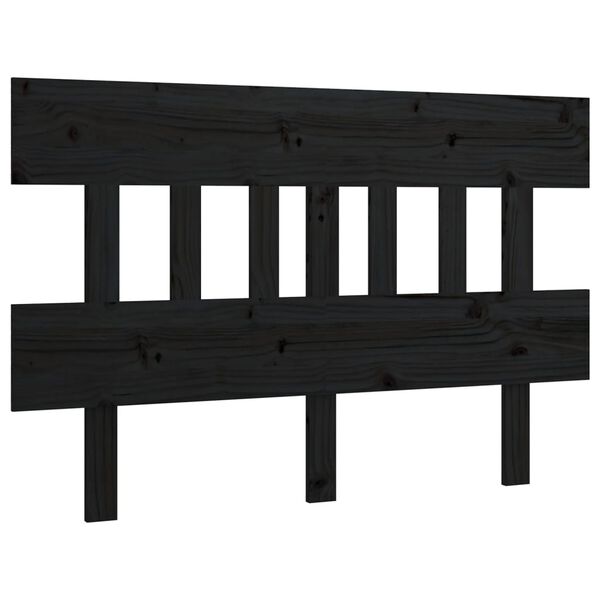 vidaXL Testiera per Letto Nera 183,5x3x81 cm Legno Massello di Pino