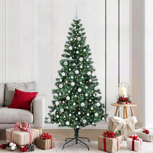 vidaXL Albero di Natale artificiale con luci integrate Verde 210 cm