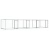vidaXL Gabbia per Cani con Porte Grigia 8x2x1,5 m in Acciaio Zincato