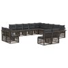 vidaXL Set Divano da Giardino 13 pz 13-Posti Grigio polyrattan