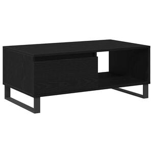 vidaXL Tavolino da salotto con cassetto Rovere Nero 90 x 50 x 36,5 cm