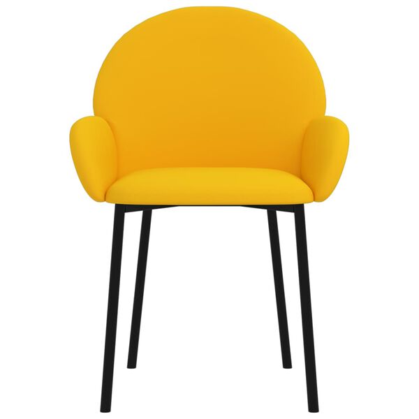 vidaXL Sedie da Pranzo 2 pz Gialle in Velluto