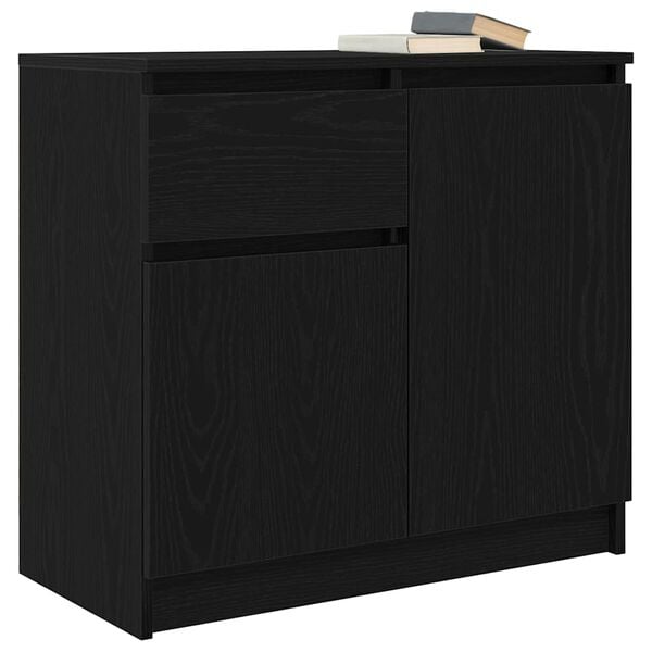 vidaXL Credenza con Cassetto Rovere Nero 71x35x65 cm Legno Multistrato
