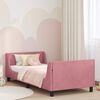 vidaXL Struttura letto bambini con testata Rosa 90 x 190 cm Velluto