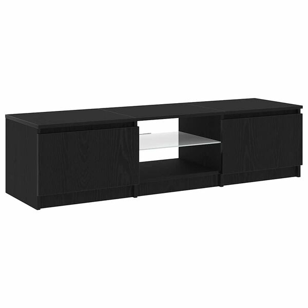 vidaXL Mobile TV Rovere Nero 140 x 38,5 x 36 cm Legno multistrato