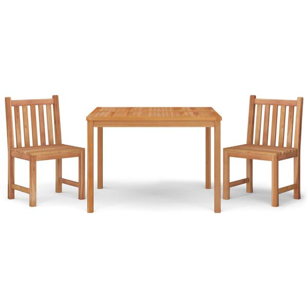vidaXL Set da Pranzo per Giardino 3 pz in Legno Massello di Teak