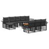 vidaXL Set di divani da esterno 11 pcs Nero e Grigio scuro Poliestere
